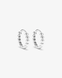 12mm Medium Beaded Huggie Earrings in Sterling Silver