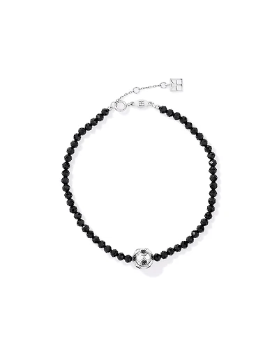 Bracelet de perles de ballon de soccer de 21 cm en argent sterling