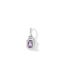 Emerald-Cut Amethyst Pendant in Sterling Silver