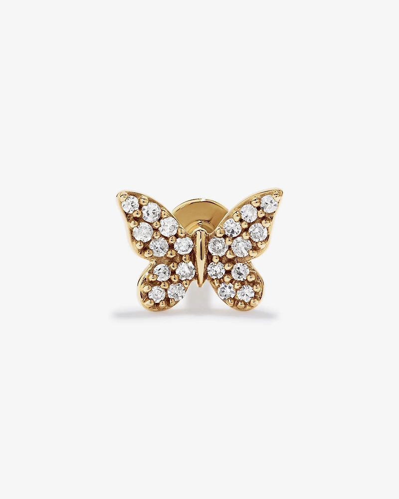 0.06TW Butterfly Helix Stud in 10kt Gold