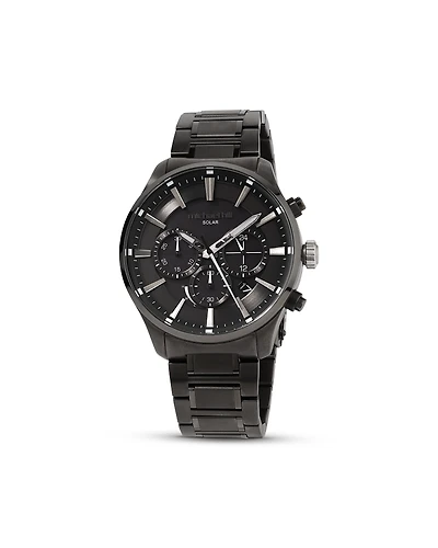Solar Powered Men's Watch Black Tone Stainless Steel