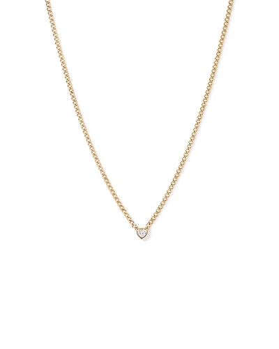 1.00 Carat TW Laboratory-Grown Diamond Heart Chain Necklace in 10kt Yellow Gold