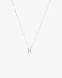 Collier à initiale « K » en or blanc 10 K avec diamants totalisant 0,10 ct