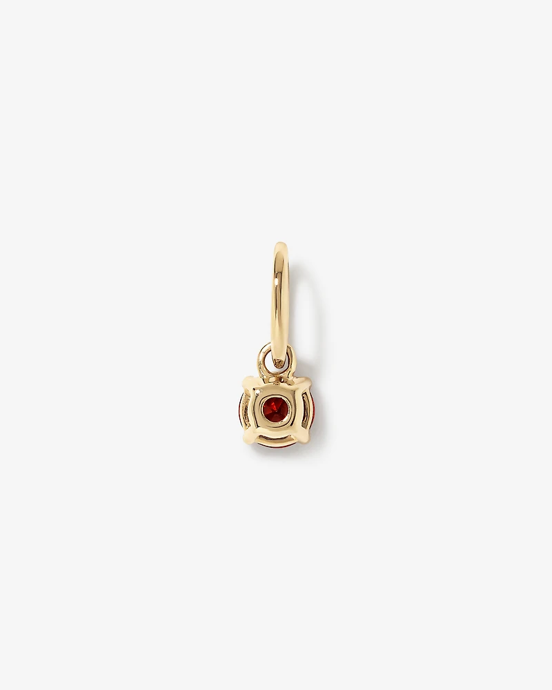 Round Red Garnet Birthstone Pendant in 10kt Yellow Gold