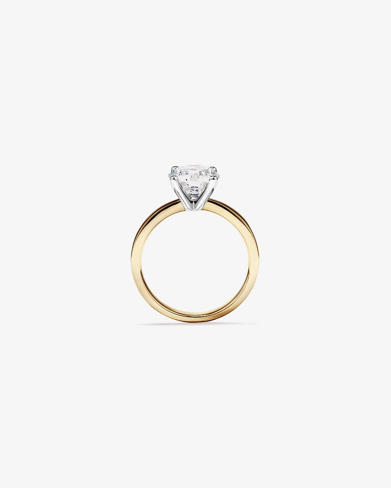 2.00 Carat TW Round Brilliant Lab-Grown Diamond Solitaire Engagement Ring 14kt Yellow and White Gold
