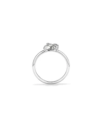 Cubic Zirconia Knot Split Band Ring in Sterling Silver