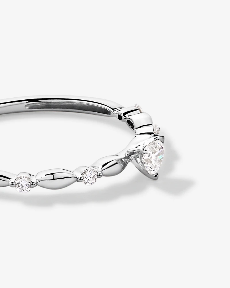 0.15TW Heart and Round Brilliant Laboratory-Grown Diamond Promise Ring 10kt Gold
