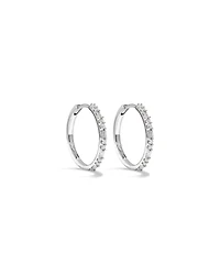 0.25 Carat TW Diamond Dot Dash Hoop Earrings in 10kt White Gold