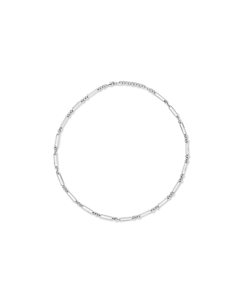 50cm (20") 3.5mm Width Paperclip 3 and 1 Alternating Chain Necklace in Sterling Silver