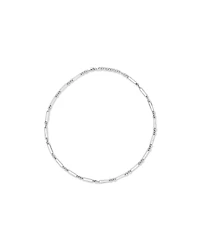 50cm (20") 3.5mm Width Paperclip 3 and 1 Alternating Chain Necklace in Sterling Silver