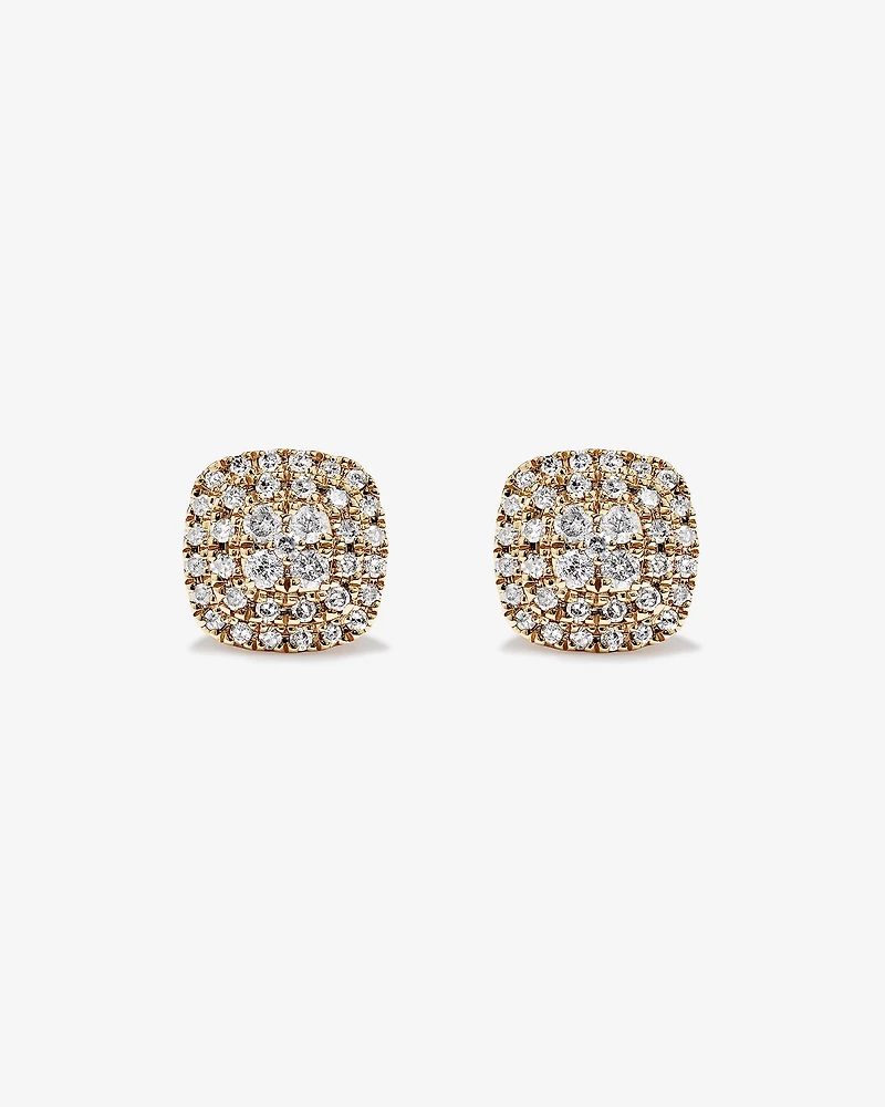 0.30 Carat TW Cushion Shaped Diamond Cluster Stud Earrings in 10kt Yellow Gold