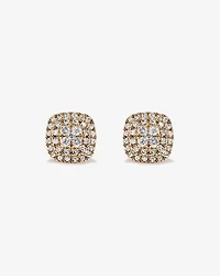 0.30 Carat TW Cushion Shaped Diamond Cluster Stud Earrings in 10kt Yellow Gold