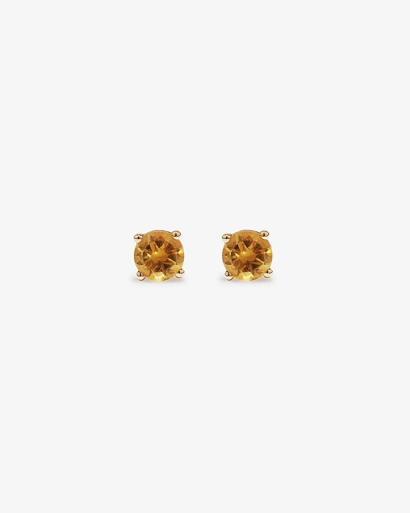 Stud Earrings with Citrine in 10kt Yellow Gold