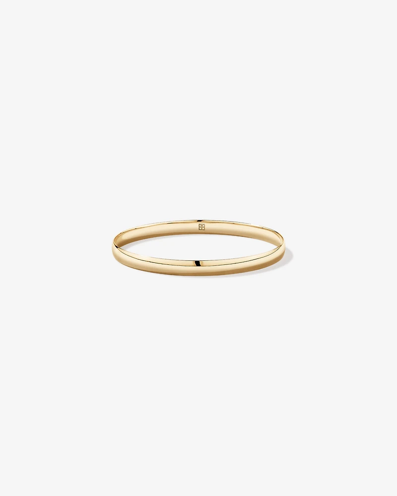 65mm (2.5") 5.7mm Width Solid Oval Bangle in 10kt Yellow Gold