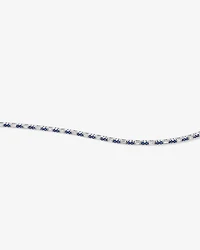 Sapphire & Diamond Dot Dash Tennis Bracelet with 0.62 Carat TW in 10kt White Gold