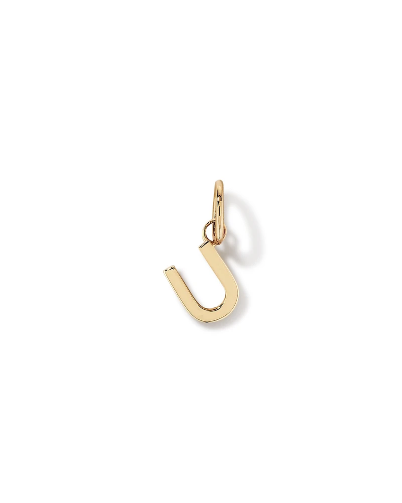 Letter U Initial Pendant in 10kt Yellow Gold