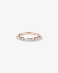0.60 Carat TW Claw Set Round Brilliant Laboratory-Grown Diamond Wedding Ring in 14kt Rose Gold