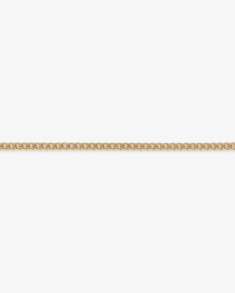 21cm (22") 4.2mm Width Semi Solid Diamond Cut Curb Bracelet in 10kt Yellow Gold