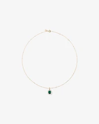 Created Emerald & .50 Carat TW Laboratory-Grown Diamond Halo Ring in 10kt Gold