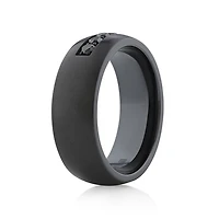 Bague en titane noir avec diamants noirs traités