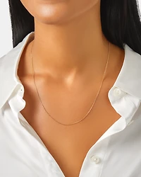 Chaîne belcher à taille diamant de 50 cm en or jaune 18 K, largeur de 1 mm