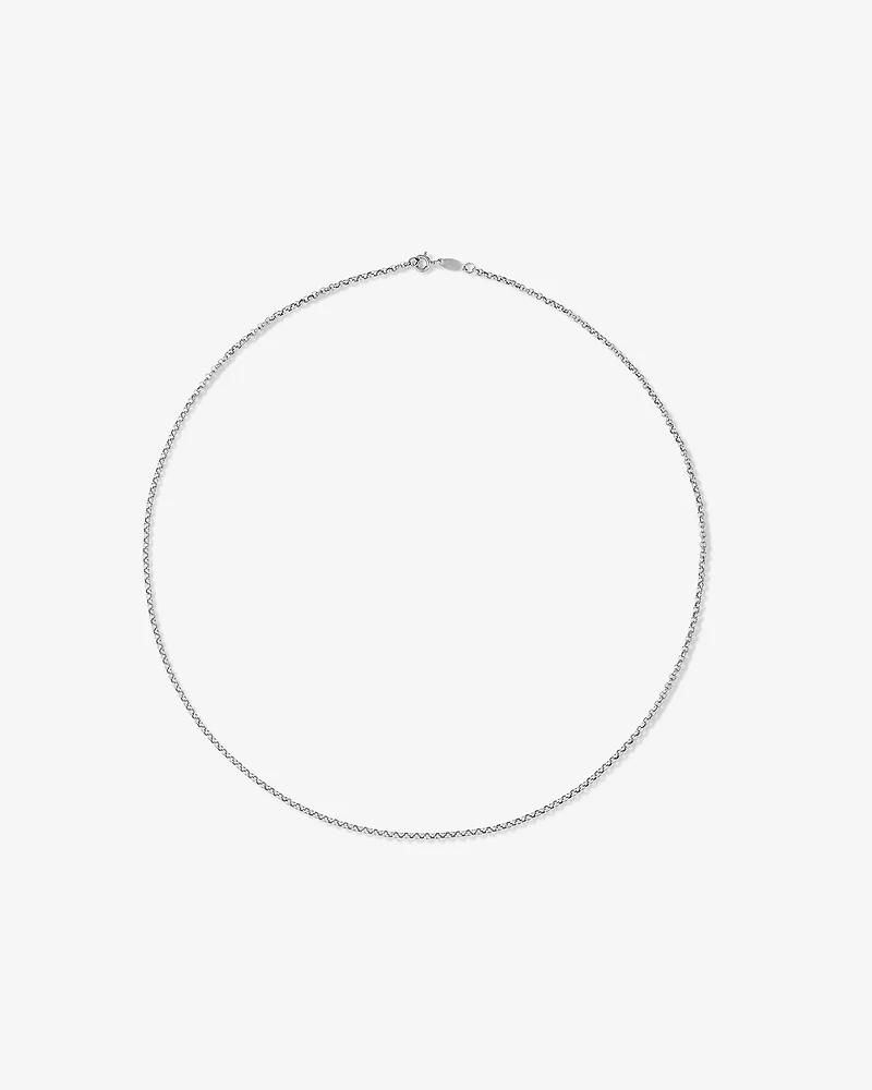Hollow Belcher Chain in 10kt White Gold