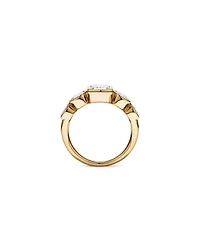 Bague de fiançailles en or jaune 14 carats, sertie de 5 diamants synthétiques de 2,90 carats