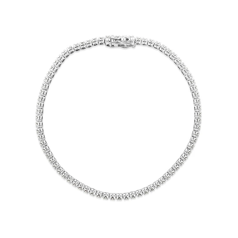 0.90 Carat TW Laboratory-Grown Diamond Tennis Bracelet set in 10kt White Gold