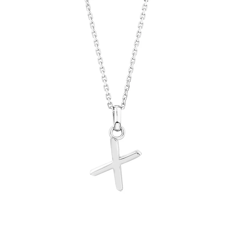 "X" Initial Pendant in Sterling Silver