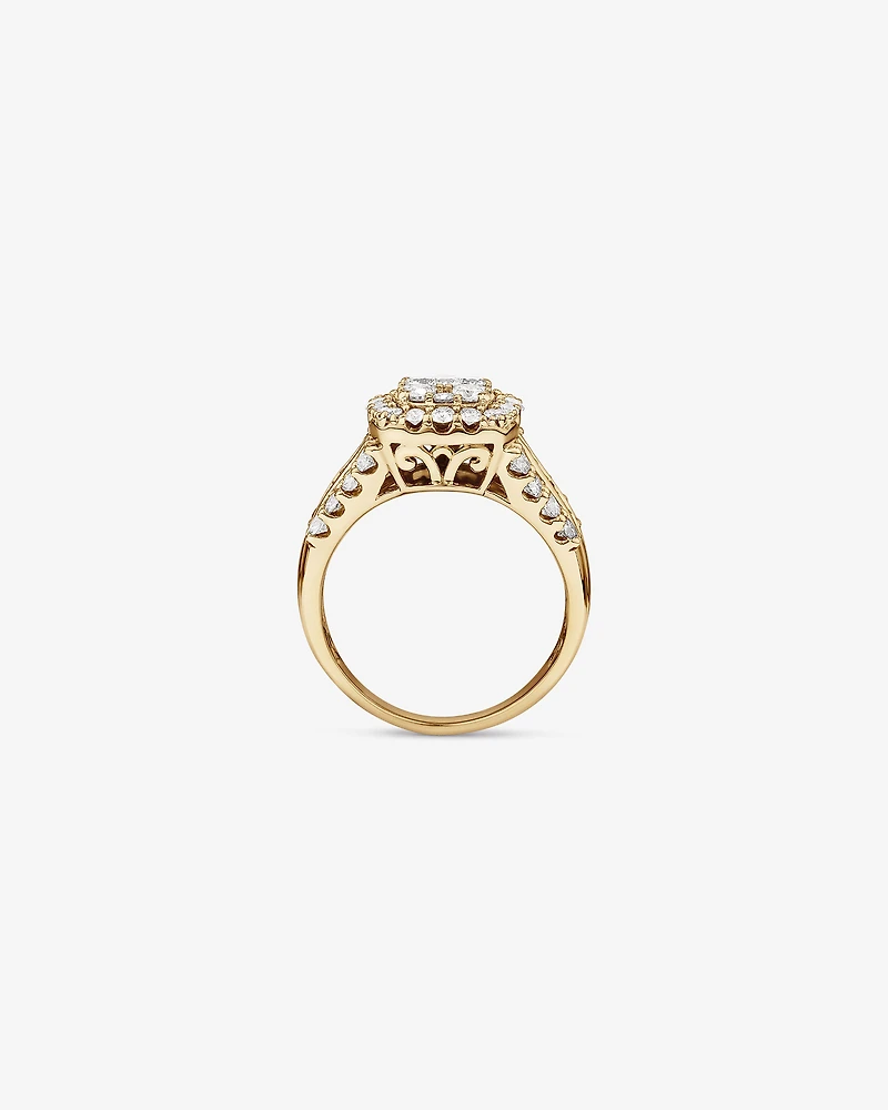 Engagement Ring with 1.50 Carat TW of Diamonds in 14kt Yellow Gold