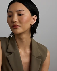 Emerald Cut Red Garnet Gemstone Drop Earrings in 10kt Yellow Gold