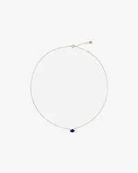 Oval East-West Sapphire Necklace in 10kt Yellow Gold