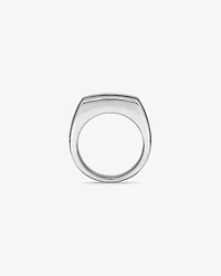 Men's Black Onyx Gemstone Rectangle Signet Ring in Sterling Silver