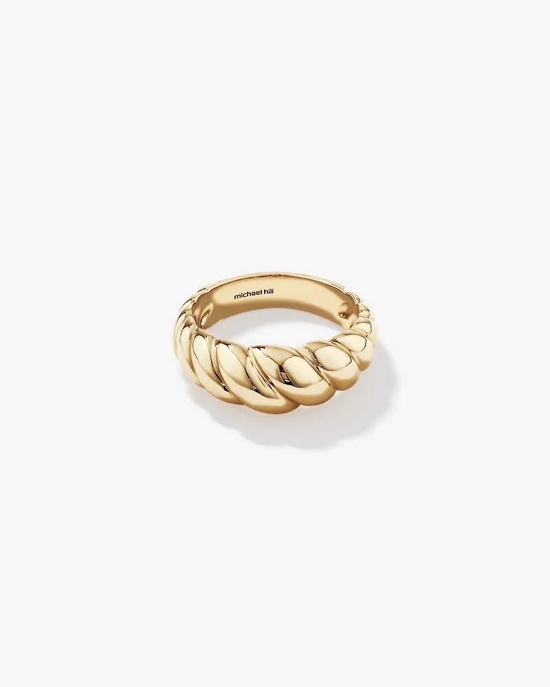 Wide Croissant Ring in 10kt Yellow Gold
