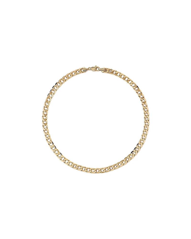 55cm (9") 8.87mm Flat Beveled Curb Chain in 10kt Yellow Gold
