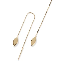 Boucles d'oreilles à pendentif en forme de marquise en or jaune 10 carats