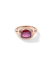 Elongated Cushion Cut Raspberry Rhodolite Garnet East-to-West Set Ring 10kt Rose Gold