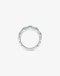 Bubble Ring with Emerald & 0.50 Carat TW of Diamonds in 14kt White Gold