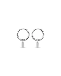 Boucles d'oreilles créoles Huggie Signature Lock en argent sterling