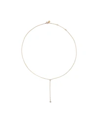 0.14 Carat TW Round Brilliant Diamond Bezel Set Lariat Necklace in 10kt Yellow Gold