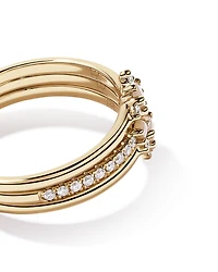 Australian Opal & 0.18 Carat TW of Diamonds 3 Ring Set 10kt Yellow Gold