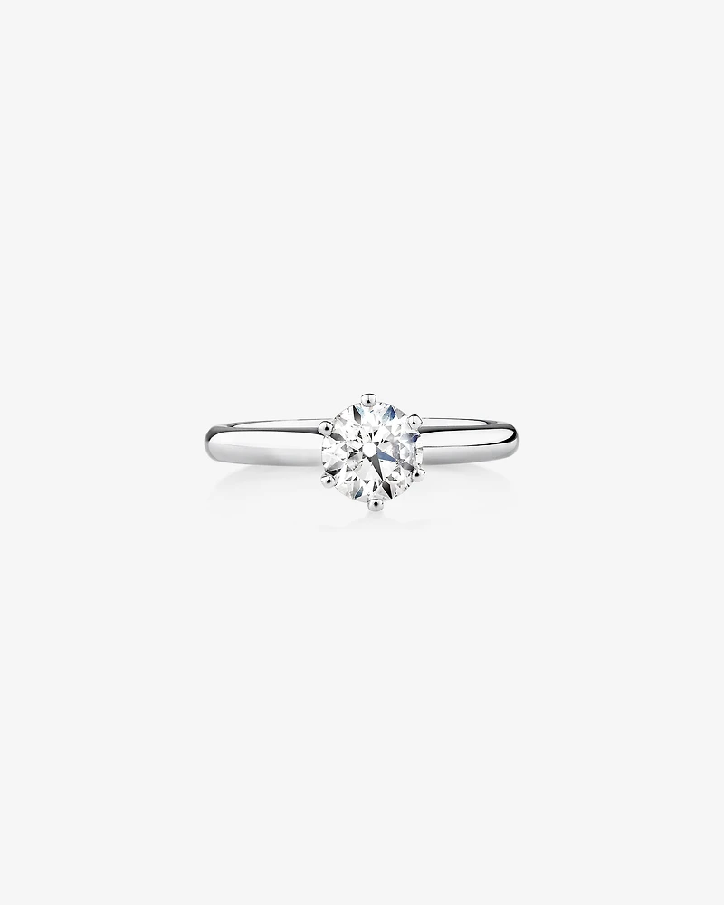 Certified Solitaire Engagement Ring with A 1 Carat TW Diamond in 14kt White Gold
