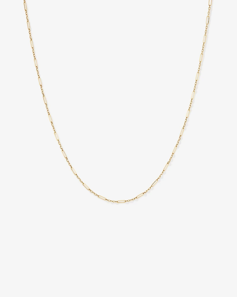 1.6mm Wide Paperclip 3 and 1 Chain in 10kt Yellow Gold