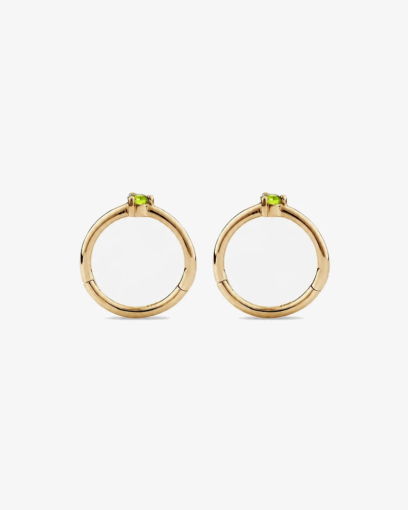 10mm Peridot Accent Sleepers in 10kt Yellow Gold