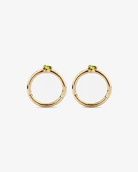 10mm Peridot Accent Sleepers in 10kt Yellow Gold