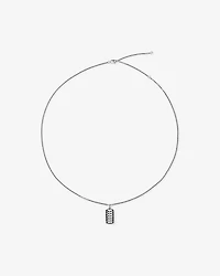 Collier plaque militaire pour homme avec 0,20 carat de diamants noirs et blancs en argent sterling