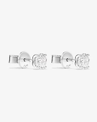 1,00 Carat TW Boucles d'oreilles puces solitaires en diamant en or blanc 18kt