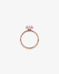 Bague de fiançailles en halo de diamants cultivés en laboratoire TW taille émeraude de 1,78 carat en or rose 14 carats