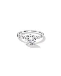 2.31 Carat TW Round Brilliant Lab-Grown Diamond Side Accent Engagement Ring 14kt White Gold