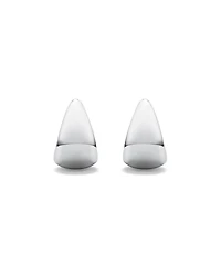 Polished Small Half Hoop Dome Stud Earrings in Sterling Silver